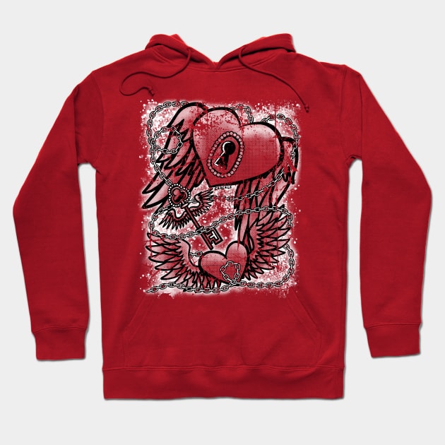 The Key To My Heart (Distressed Version) Hoodie by Jan Grackle